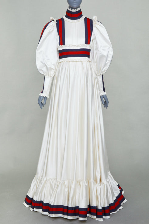 Women's Gucci 2022 Runway White Victorian Silk Duchesse Gown
