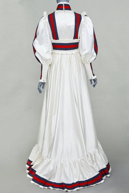 Women's Gucci 2022 Runway White Victorian Silk Duchesse Gown