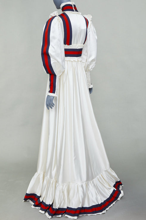 Women's Gucci 2022 Runway White Victorian Silk Duchesse Gown