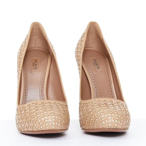 Women's Alaia Nude Vienne Leather Stiletto Pumps