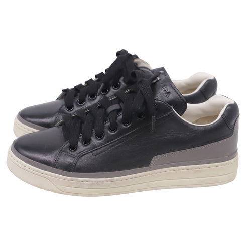 Women's Prada Sport Low-Top Sneakers in Black Leather