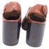 Women's Chloé Wave Slingback Mules in Brown Leather