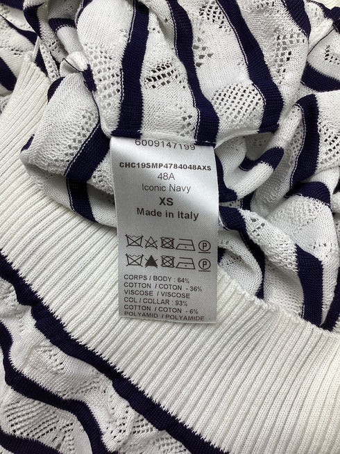 Women's Chloé Striped knitted Long Sleeve Top in White Cotton
