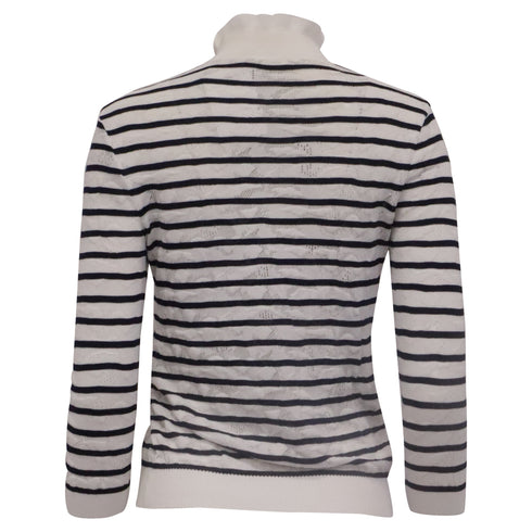 Women's Chloé Striped knitted Long Sleeve Top in White Cotton