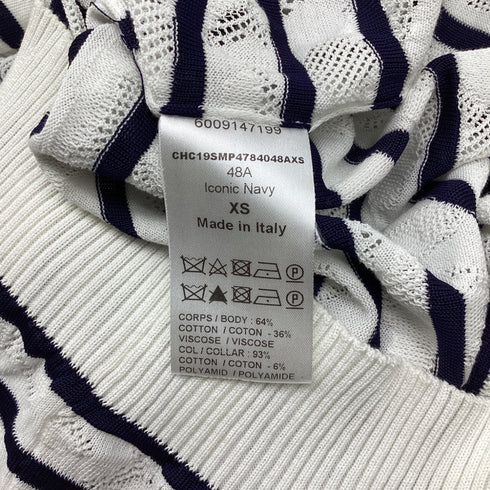Women's Chloé Striped knitted Long Sleeve Top in White Cotton
