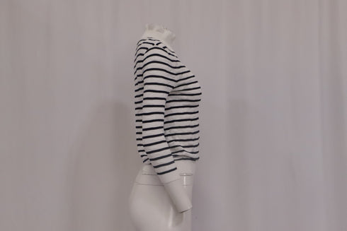 Women's Chloé Striped knitted Long Sleeve Top in White Cotton