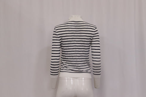 Women's Chloé Striped knitted Long Sleeve Top in White Cotton
