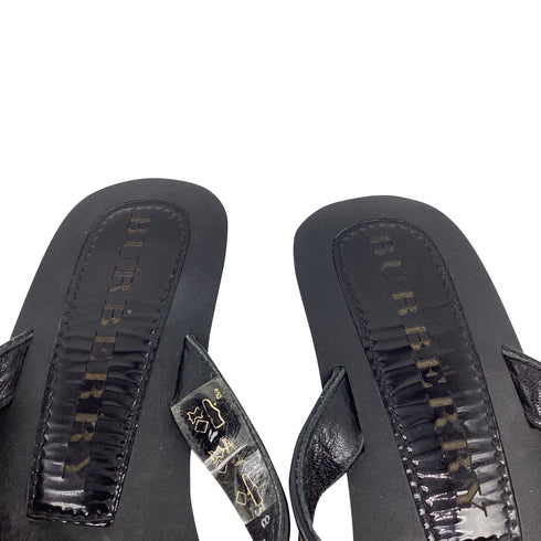 Women's Burberry Nova Check Lancaster Flats in Black Leather