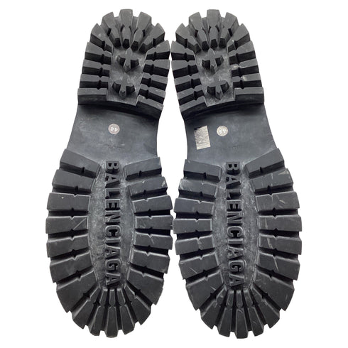 Women's Balenciaga Strike Combat Boots in Black Cotton