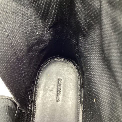 Women's Balenciaga Strike Combat Boots in Black Cotton
