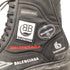 Women's Balenciaga Strike Combat Boots in Black Cotton
