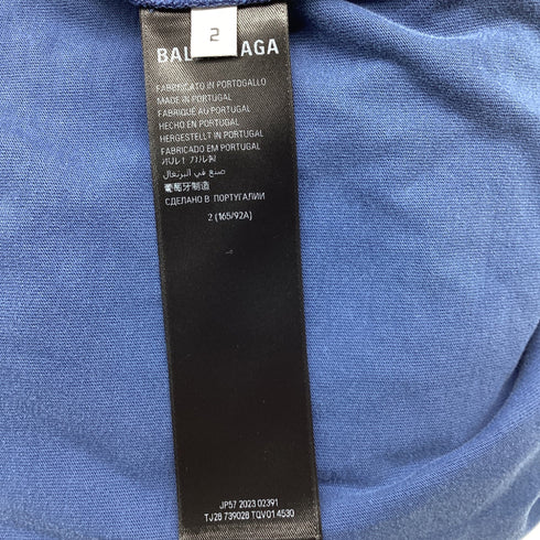 Men's Balenciaga Paris Moon T-Shirt in Blue Cotton