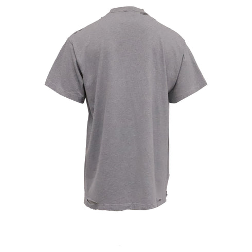 Men's Balenciaga Planet Earth Distressed T-Shirt inn Grey Cotton