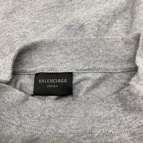 Men's Balenciaga Planet Earth Distressed T-Shirt inn Grey Cotton