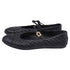 Women's Chanel CC Cap-Toe Quilted Mary Jane Ballet Flats in Black Leather