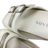 Women's Prada Double-Buckled Strap Slide Sandals in White Rubber