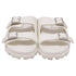 Women's Prada Double-Buckled Strap Slide Sandals in White Rubber