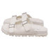 Women's Prada Double-Buckled Strap Slide Sandals in White Rubber