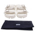 Women's Prada Double-Buckled Strap Slide Sandals in White Rubber