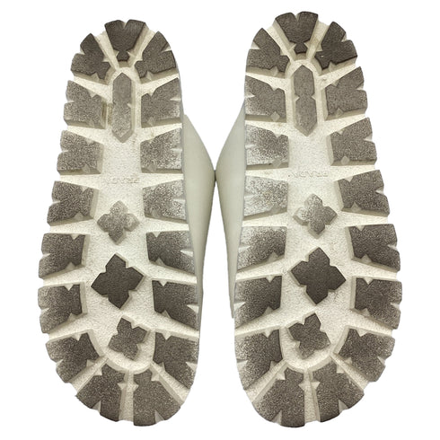 Women's Prada Double-Buckled Strap Slide Sandals in White Rubber