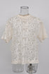 Women's Chloé Logo Lace Patterned Blouse in Ivory Cotton