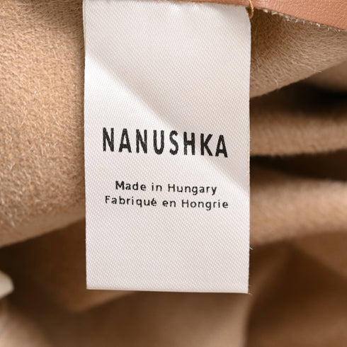 Women's Nanushka Mitsu High-Rise Pleated Trousers in Brown Faux Leather