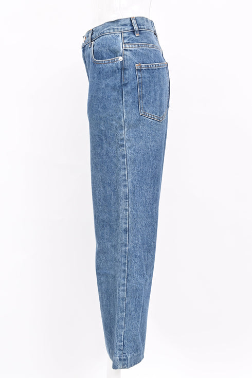 Women's A.P.C. High-Rise Flared Jeans in Blue Cotton