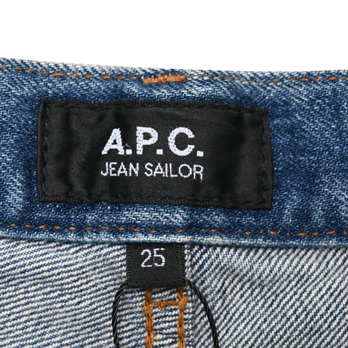 Women's A.P.C. High-Rise Flared Jeans in Blue Cotton