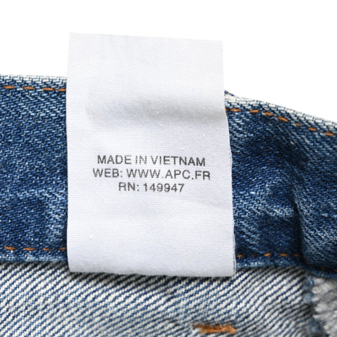 Women's A.P.C. High-Rise Flared Jeans in Blue Cotton