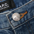 Women's A.P.C. High-Rise Flared Jeans in Blue Cotton