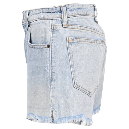 Women's Alexander Wang Raw-Hem Denim Shorts in Blue Cotton