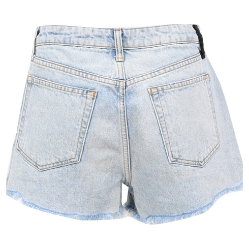 Women's Alexander Wang Raw-Hem Denim Shorts in Blue Cotton