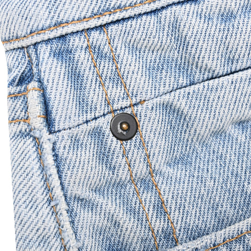 Women's Alexander Wang Raw-Hem Denim Shorts in Blue Cotton