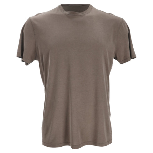 Men's Tom Ford Initials Embroidered Crewneck T-Shirt in Beige Lyocell