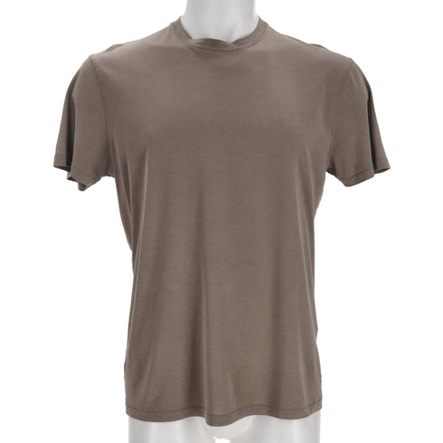 Men's Tom Ford Initials Embroidered Crewneck T-Shirt in Beige Lyocell