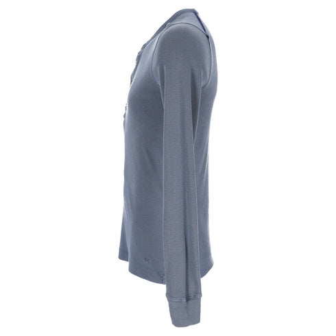 Men's Tom Ford Ribbed-Knit Long Sleeve T-Shirt in Blue Lyocell