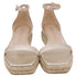 Women's Stuart Weitzman Nudistcurve Espadrille Flat Sandals in Metallic Gold Leather