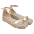 Women's Stuart Weitzman Nudistcurve Espadrille Flat Sandals in Metallic Gold Leather