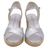 Women's Stuart Weitzman Mirela II Espadrille Wedge in Silver Leather