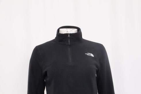 Women's The North Face Quarter Zip Pullover in Black Polyester
