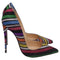 Women's Christian Louboutin So Kate 120 Striped Glittered Pumps in Multicolor Suede