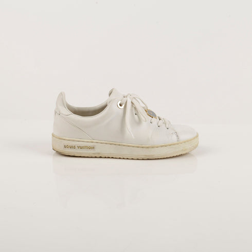 Women's White Leather Frontrow Sneakers
