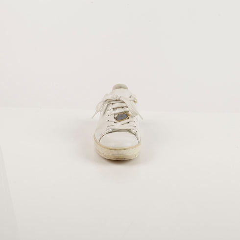 Women's White Leather Frontrow Sneakers