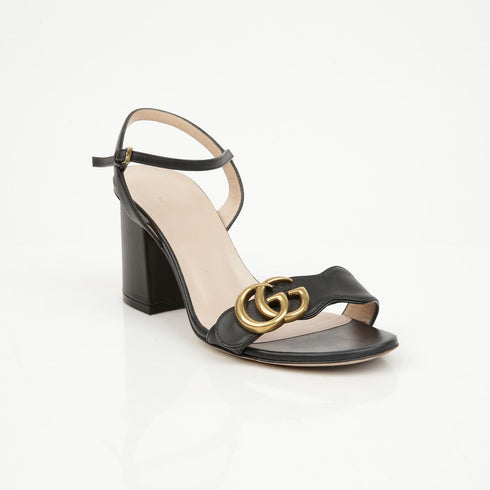 Women's Gg Marmont Leather Mid-heel Women's Sandals Black