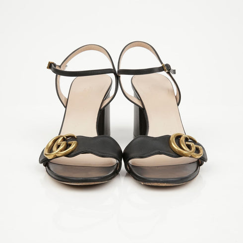 Women's Gg Marmont Leather Mid-heel Women's Sandals Black