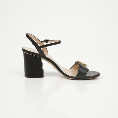 Women's Gg Marmont Leather Mid-heel Women's Sandals Black