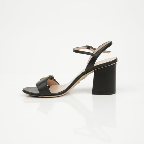 Women's Gg Marmont Leather Mid-heel Women's Sandals Black