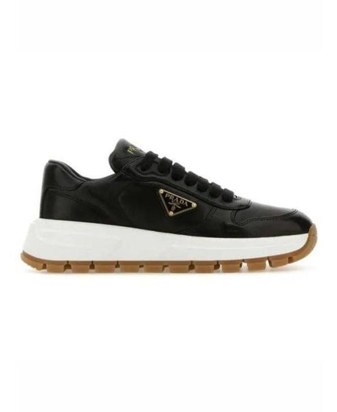 Women's Triangle Logo Leather Sneakers