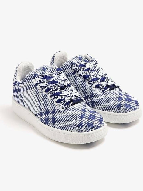 Men's Checked Knit Box Sneakers