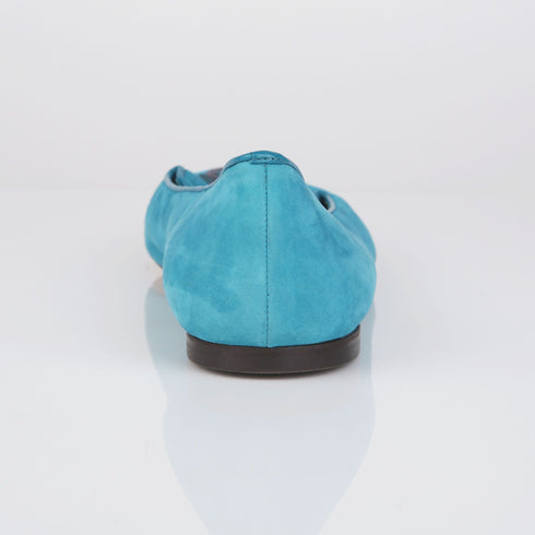 Women's Blue Suede Skull Loafer